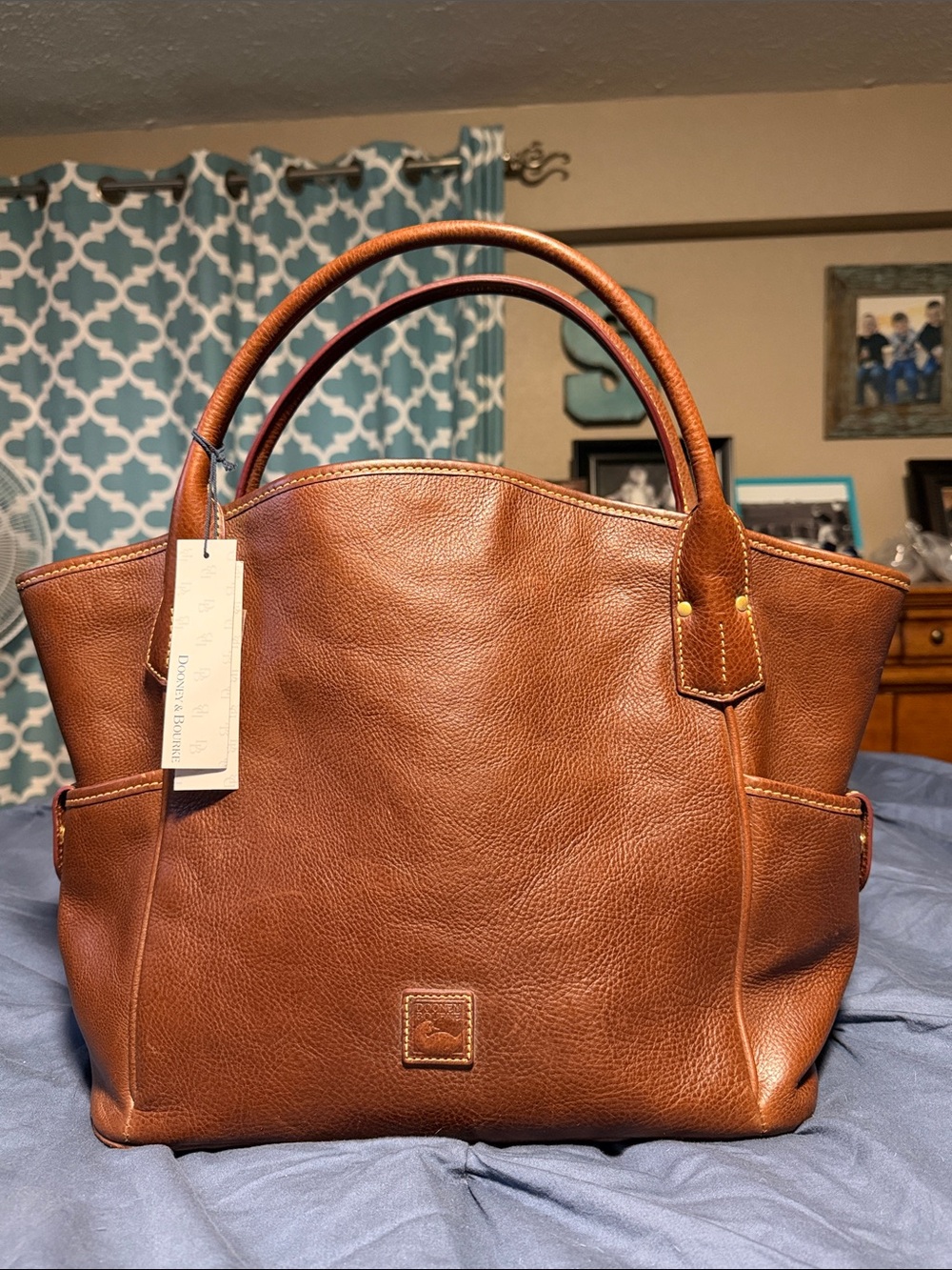Dooney& Bourke Chestnut brown Leather Kristen Tote Shoulder Bag- - Picture 3 of 11